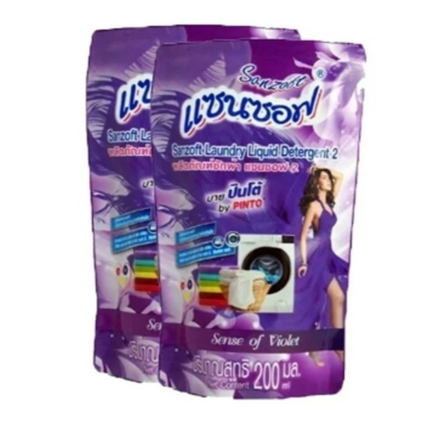 น้ำยาซักผ้า ผลิตภัณฑ์ซักผ้าแซนซอฟ ชนิดน้ำสูตรเข้มข้น 200 มล.  ช่วย​ทํา​ความ​สะอาด​เสื้อ​ผ้า​ใช้​ได้ทั้งเครื่อง​และซักมือ - รูปที่ 5