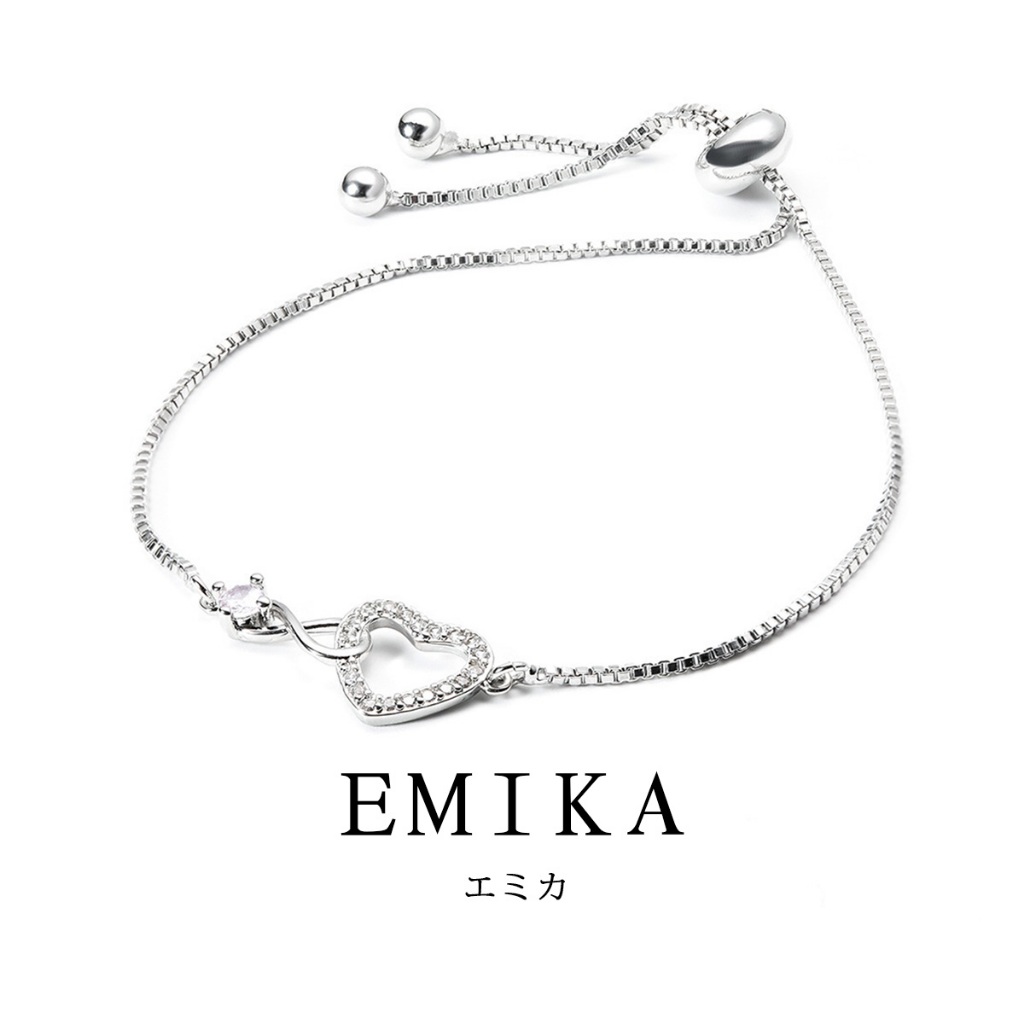 Emika สร้อยข้อมือหัวใจ สร้อยข้อมือEternal Love ปรับความยาวได้ สร้อยข้อมือแฟชั่นสร้อยข้อมือผู้หญิงS03