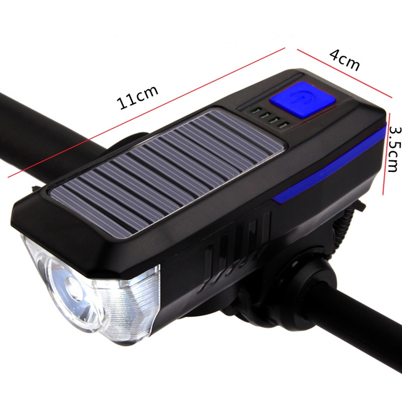 Bicycle ไฟหน้าจักรยานพร้อมแตรจักรยาน ชาร์จUSB พลังงานแสงอาทิตย์ ไฟ LED 3 โหมด ไฟสว่าง อุปกรณ์เสริมสำหรับจักรยาน ราคา ถูกที่สุด ดีลบีเคเค แกลเลอรีภาพที่ 8