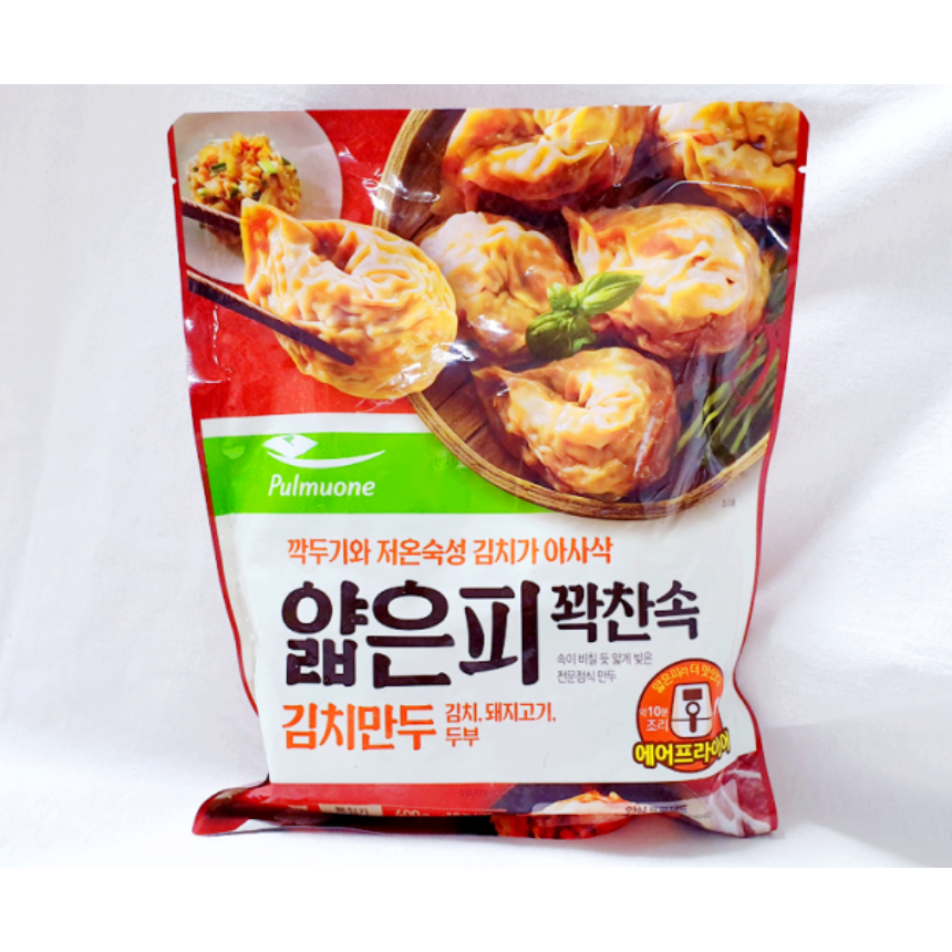 พูลมูวอน กิมจิมันดู เกี๊ยวสอดไส้กิมจิ PULMUONE KIMCHI MANDU 풀무원 얇은피 김치만두