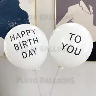 ❤️ ลูกโป่งขาว/ใส ขนาด 12 นิ้ว ❤️ [Happy Birthday]