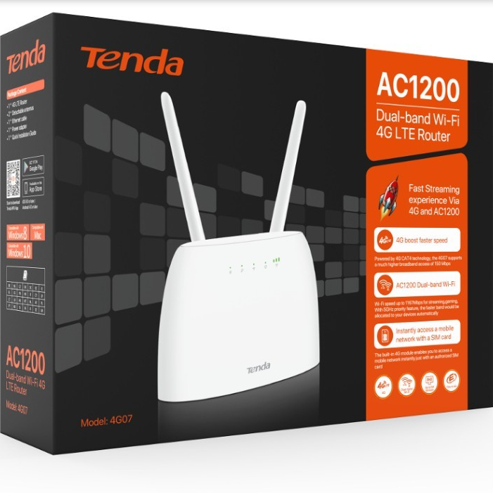 Tenda เราเตอร์ AC1200 Dual-Band Wi-Fi 4G เครื่องแท้ศูนย์ไทย ประกัน5ปี สินค้าสามารถปล่อย WiFi 5G ได้