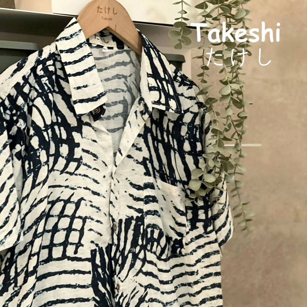 เสื้อเชิ้ตแขนสั้นลายดอก takeshi