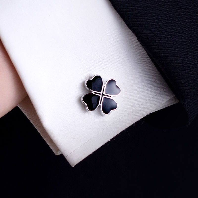 △Lucky Clover Clover Cufflinks เสื้อ Cufflinks ชายเสื้อแขนเสื้อ Pins French Cuff Pins Custom Cufflinks