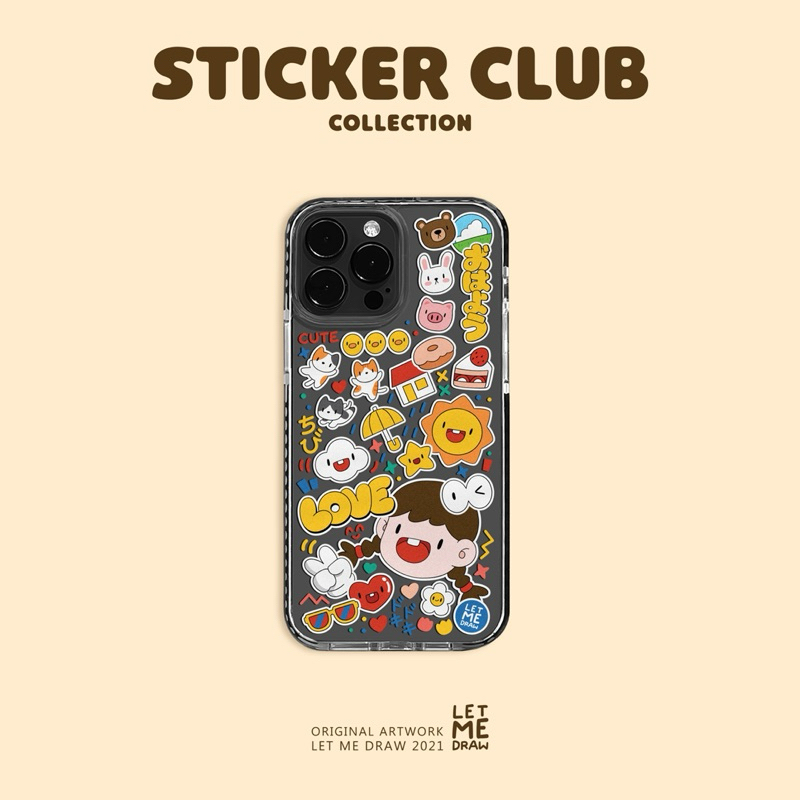 Letmedraw Case ลาย “STICKER CLUB” *แจ้งรุ่นของโทรศัพท์ทางแชท*