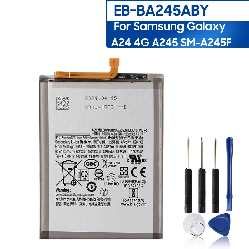 แบตเตอรี่ แท้ EB-BA245ABY สำหรับ Samsung Galaxy A24 4G A245 SM-A245F SM-A245F/DSN ความจุแบตเตอรี่ 50
