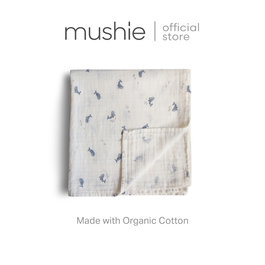 Mushie Organic Cotton Muslin Swaddle Blanket ผ้าห่อตัวมัสลิน