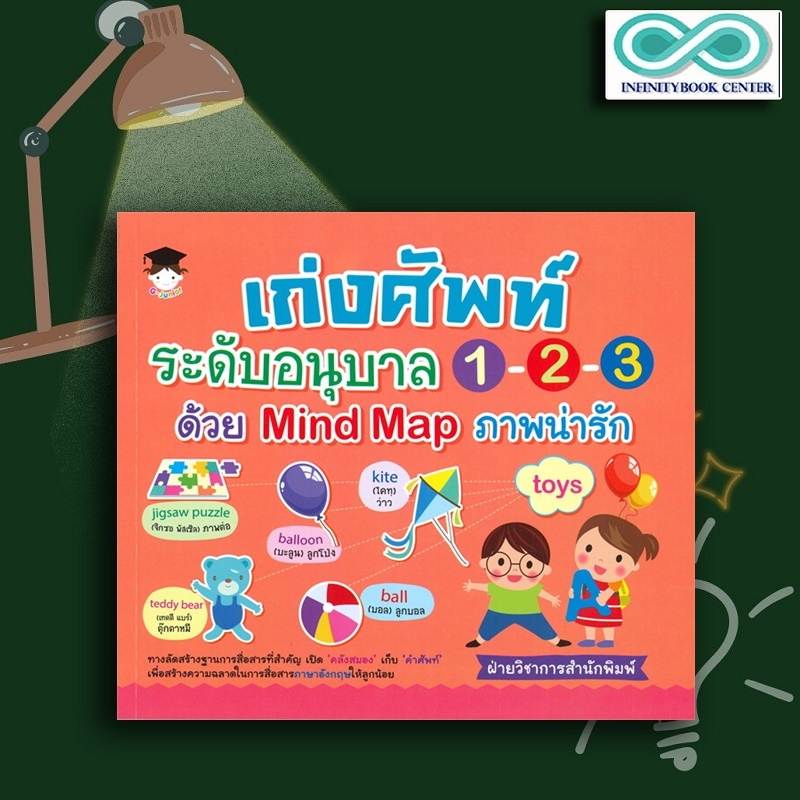 หนังสือ เก่งศัพท์ระดับอนุบาล 1-2-3 ด้วย Mind Map ภาพน่ารัก : การใช้ภาษาอังกฤษ ภาษาอังกฤษสำหรับเด็ก คู่มือเรียนอนุบาล