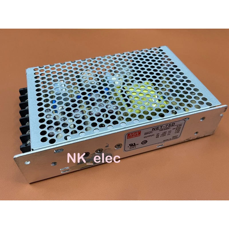 NET-75D Switching Power Supply INPUT : 100-240VAC OUTPUT : + 5VDC 5A + 12VDC 1A + 24VDC 1.5A