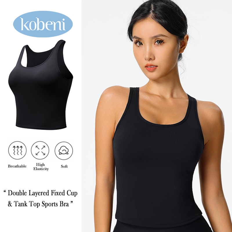 ⭐KOBENI⭐Sport Bra สปอร์ตบรา ใส่ออกกำลังกาย เสื้อโยคะ บราฟิตเนส ยมีฟองน้ำ ผ้ายืดหยุนดีเยี่ยม ดูดซับเหงื่อ ระบายอากาศ