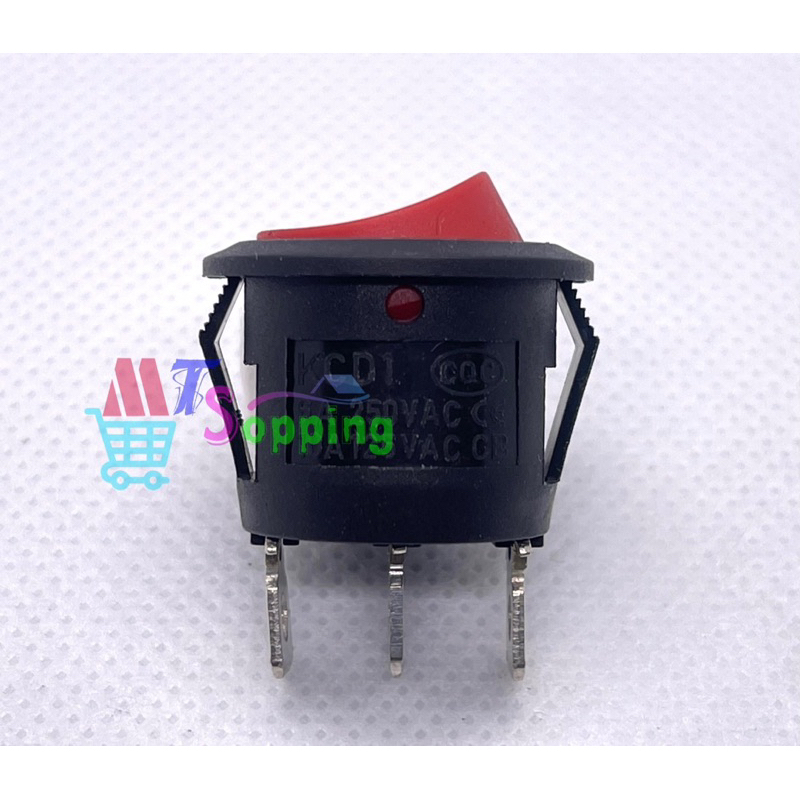 สวิตช์ไฟกลม เปิด-ปิด kcd 1-105 20มม. 10A/125V 6A/250V - รูปที่ 3