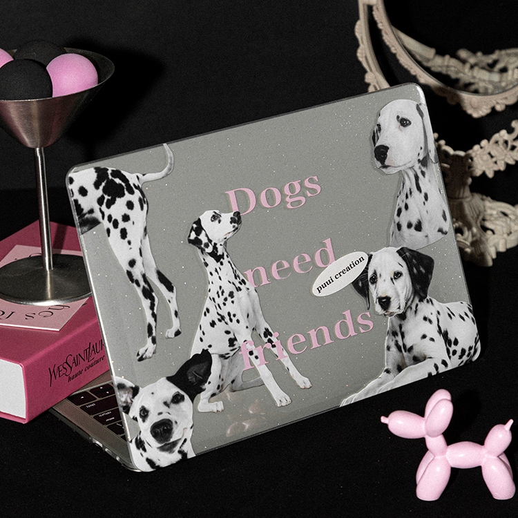 พร้อมส่ง เคส MacBook Y2K forAir13/Pro13 M1/M2/M3 Pro16 Cute Dalmatian(แบบกลิตเตอร์) สำหรับแมคบุ๊ค Case กันกระแทก