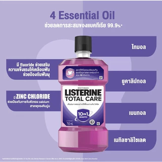 Listerine ลิสเตอรีน น้ำยาบ้วนปาก ขนาด 250 / 500 / 750 มล.