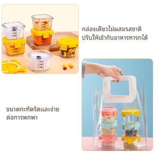 LAKOE กล่องเก็บอาหาร ถ้วยอาหารเด็ก กล่องแก้วเก็บอาหารอาหารทารกแช่แข็ง ถ้วยแก้วใส่อาหาร ปลอดภัยสำหรับลูกน้อย ขนาด