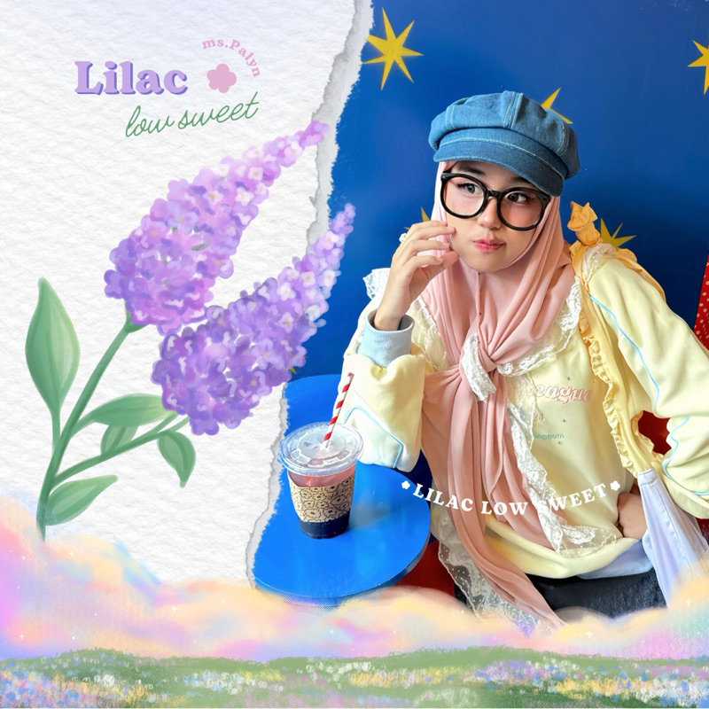 ผ้าคลุมชีฟอง premium ฮิญาบสามเหลี่ยมสวมสำเร็จ ( รุ่น Lilac ) 🪻