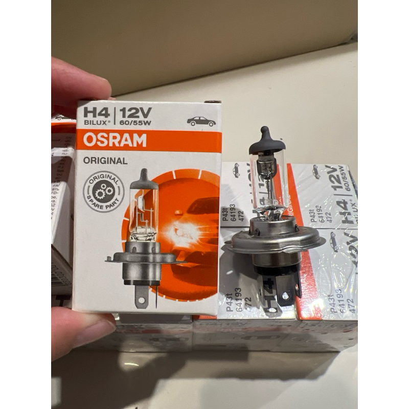 หลอดไฟหน้ารถยนต์ H4 12V 60/55w Osram Made in Germany แท้ จำนวนตามตัวเลือก