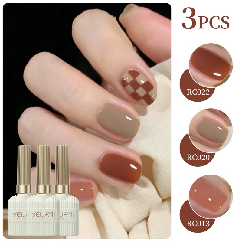 สีไซรัป โทนสุขภาพ 3 สีต่อ 1 เซต โทนน้ำตาล เทา (12)