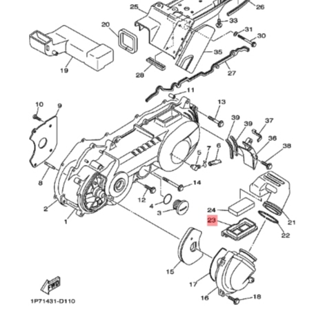 1P7E540400 แกนไส้กรอง Nouvo MY MX 1P7-E5404-00 5LW-E5404-00