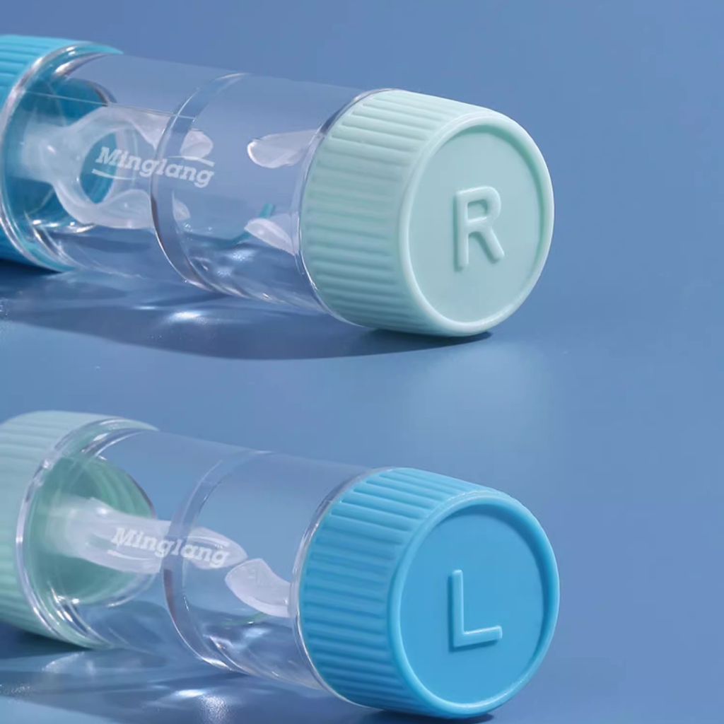 Uyaai คอนแทคเลนส์สี เคสคอนแทคเลนส์ RGP ทรงกระบอก สองหัว แบบพกพา หลากสี - รูปที่ 3