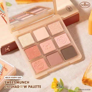 odbo (ส่งตรงจากแบรนด์) SWEET MUNCH EYESHADOW PALETTE - OD2024 #พาเลทหมาแมวodbo (แถมกิ๊บติดผมในกล่อง)