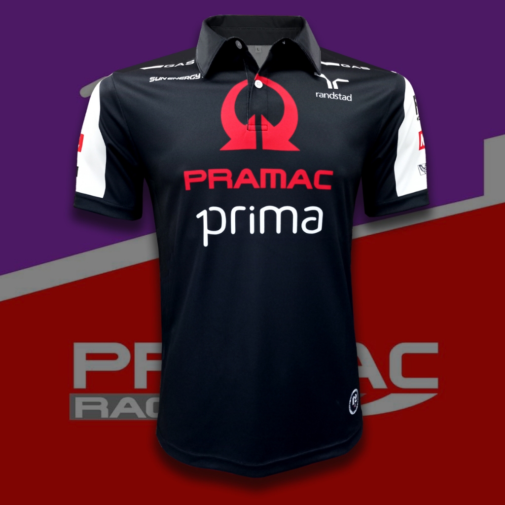 เสื้อPolo Shirt MotoGP เสื้อโปโลโมโตจีพี ทีม พรีม่า พราแม็ค เรสซิ่ง 2024 #MG0152 พิมพ์ทั้งตัว ไซส์ S-5XL