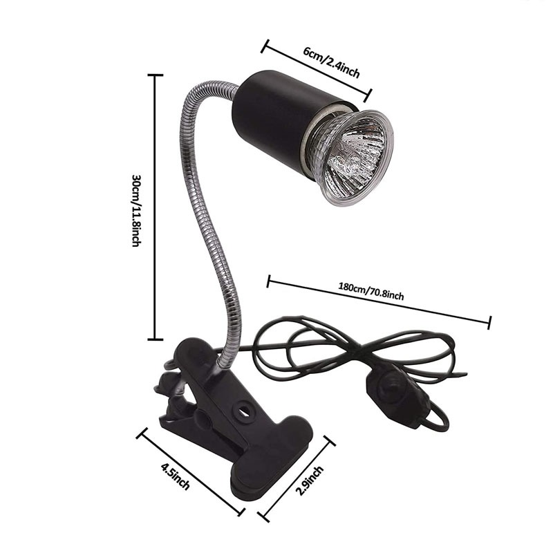 coralcoveshop ชุดขั้วหลอดไฟ E27 หลอดไฟให้ความร้อน UVA​/UVB​ สำหรับสัตว์เลื้อยคลาน 220v