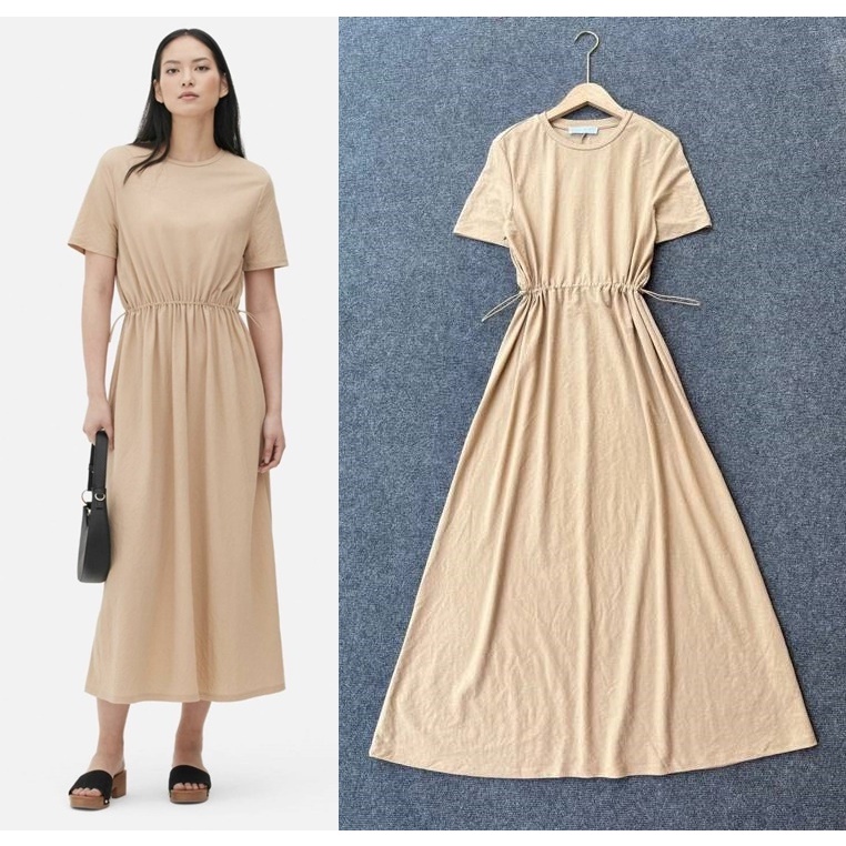 PRIMARK แม็กซี่เดรสยาว เอวจั้ม มีตัวปรับระดับสายรูดเอว ผ้าสวย ยืดหยุ่นได้ ผ้าดีมากค่ะ ใส่สวยสบายๆ สีเบจ