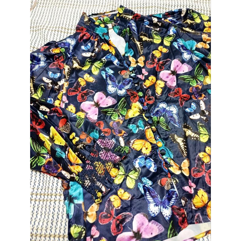 ป้าย Ploypoint (*อกเสื้อ 42,44 นิ้ว) เสื้อเชิ๊ตแขนยาว สม๊อกปลายแขน ลายผีเสื้อ ราคา ถูกที่สุด ดีลบีเคเค แกลเลอรีภาพที่ 8