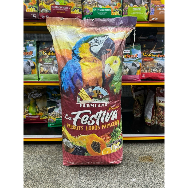 Farmland La Festiva Premium Parrots เหมาะสำหรับนกแก้วทุกสายพันธุ์ 15kg.