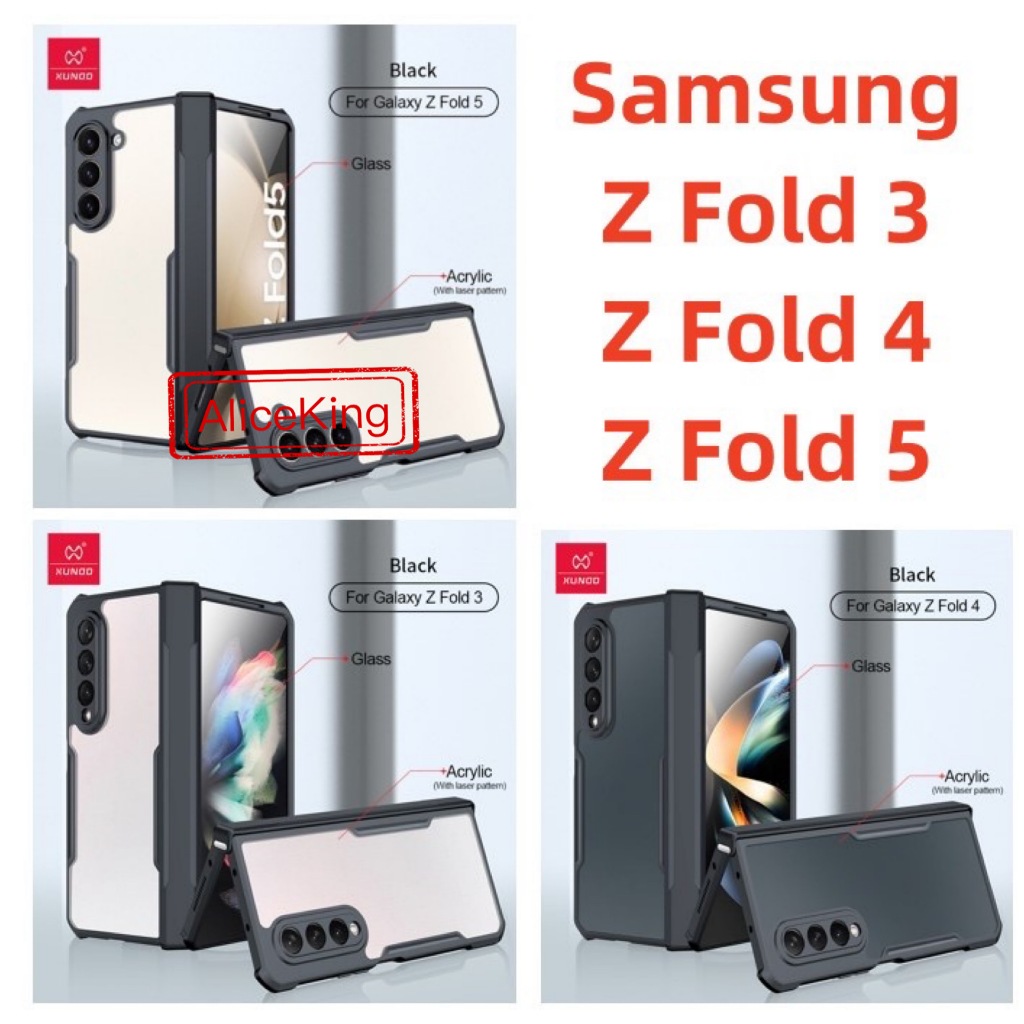 Samsung Galaxy Z Fold 3/Fold/4/Fold5 เคส Xundd Airbags กันกระแทก PC + TPU + กระจกเลเซอร์ รูปแบบ ฝาครอบป้องกันกล้อง