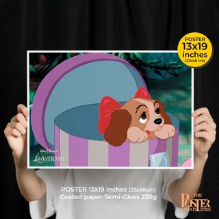 Lady and the Tramp Poster โปสเตอร์ภาพพิมพ์ดิจิตอล ทรามวัยกับเจ้าตูบ Animation สุดคลาสสิก