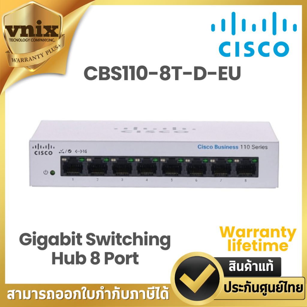 Cisco CBS110-8T-D-EU Gigabit Switching Hub 8 Port Warranty lifetime