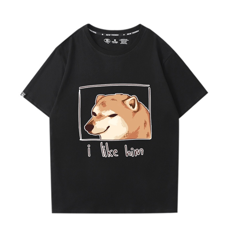 Doge Kabosu เสื้อยืดแขนสั้น✨ผ้าคอตตอน100%✨ S-3XL