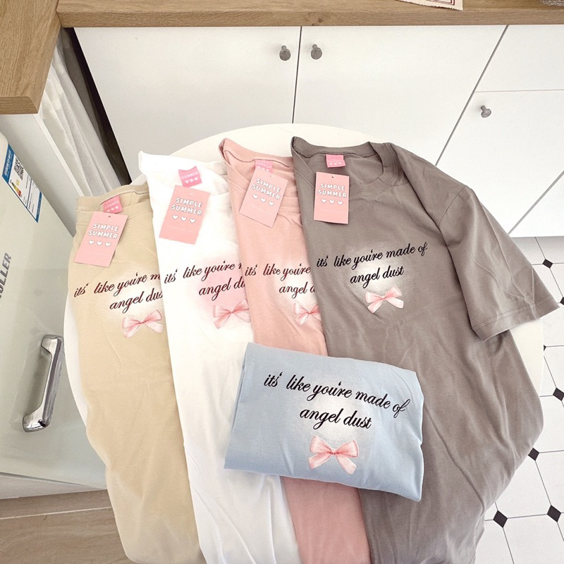 (oversize.summer) เสื้อยืดโอเวอร์ไซส์ Oversize สกรีนลาย-Angle dust (พร้อมส่ง)