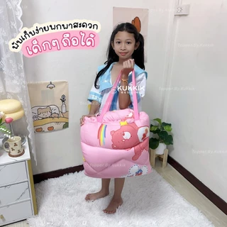 ที่นอนเด็กอนุบาลรุ่นจัมโบ้ 🧸ขนาด 80*140 ซม. หนาพิเศษ ใย 2 ชั้น .💖 สายพับเก็บแบบตัวล็อค พับเก็บง่าย พกพาสะดวก เด็กๆถือได้