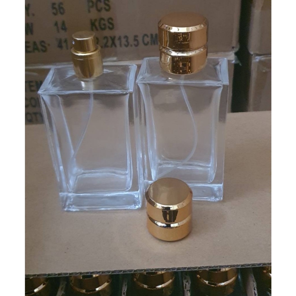 ขวดน้ำหอม ขวด จี - โอ้ Gi o 100 ml. ราคา ใบละ 30 บาท (มีฝา 3 สี) ทอง เงิน ดำ ขวดแก้ว หัวสเปรย์