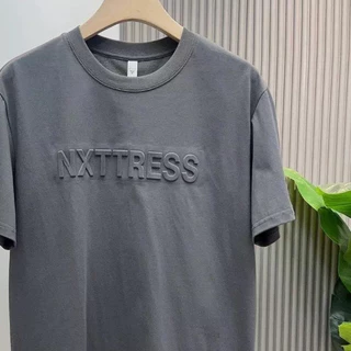 knowyou เสื้อยืดแขนสั้นผู้ชายลายอักษรปั๊มนูน สวมใส่สบาย พร้อมส่งM-2XL