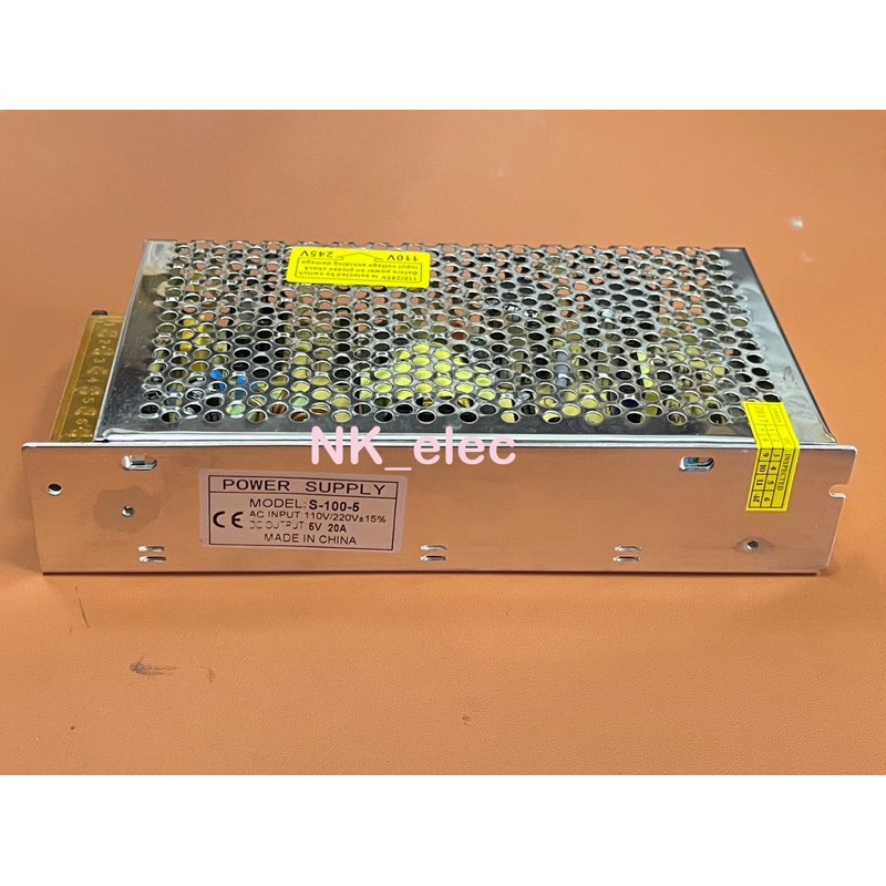 S-100-5 สวิสท์ชิง 5V 20A (แอมป์เต็ม) Switching Power Supply