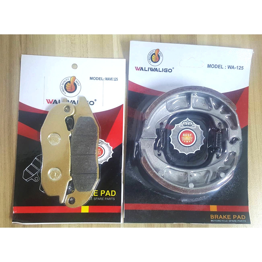 ผ้าเบรค เวฟ WAVE125 WAVE100 (ผ้าดิสเบรคหน้า W125 + ผ้าเบรคหลังดรัมเบรค)