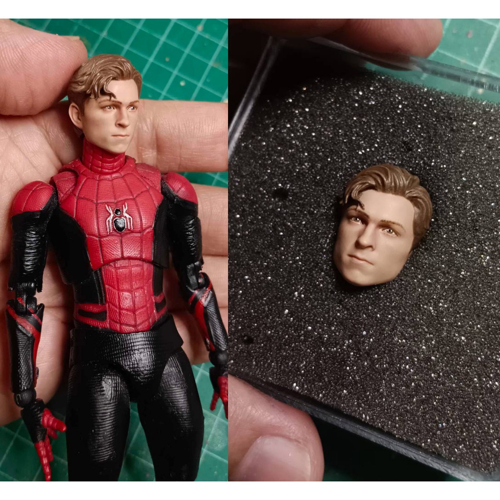Tom Holland SpiderMan 1/12 Head Sculpt for Shf Mafex Mafex suit manipple suit custom figure