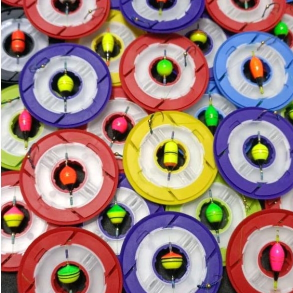 ชุดตกกุ้ง ทุ่นตกกุ้ง ทรงลูกดิ่ง ลูกข่าง หยดน้ำ เห็ด ทรงกลม ดินสอ พร้อมตัวเบ็ดพันลวดสวยงาม มีราคาส่ง