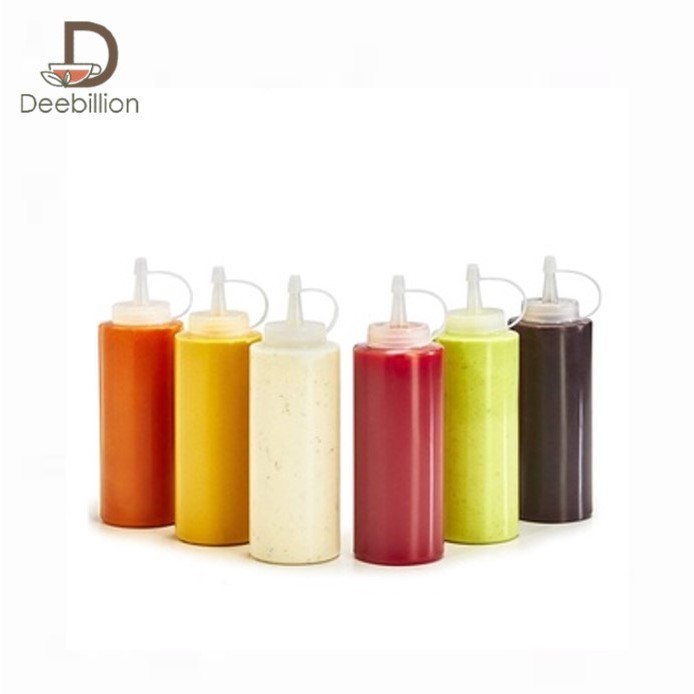 ขวดบีบ ขวดบีบซอส PE  หนาแพ็ค3ชิ้น 240ml 350ml 450ml 650ml 800ml 1000ml Sauce bottle Deebillion