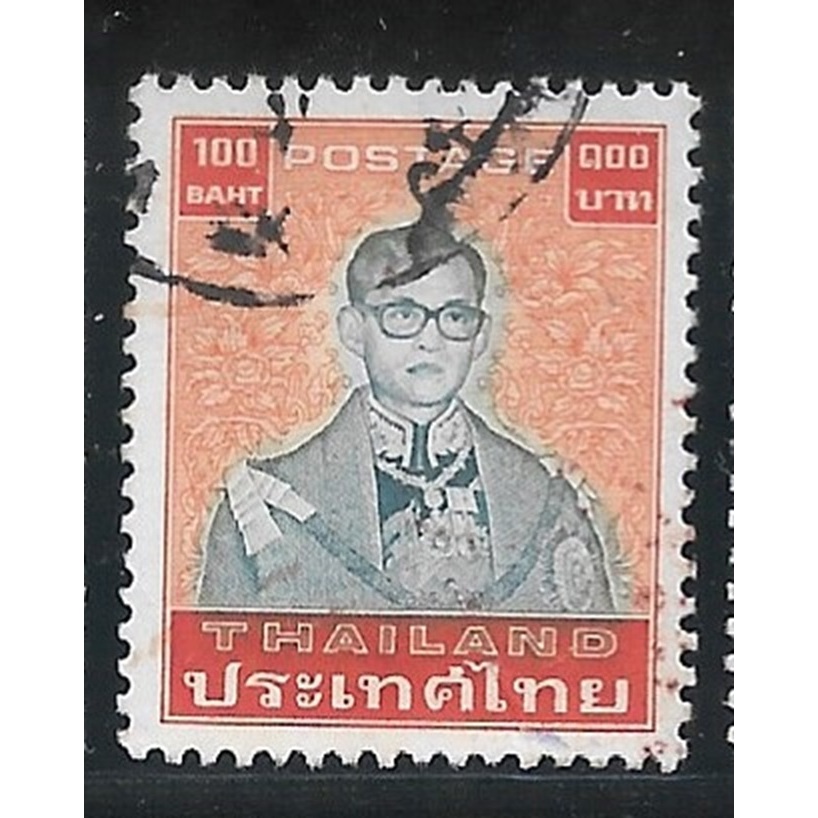 แสตมป์ไทย - ใช้แล้ว หน้าดวง 100 บาท ราคาต่อ 1 ดวงครับ - พระพักตร์ องค์ในหลวงรัชกาลที่ 9 - ชุดพระรูป 