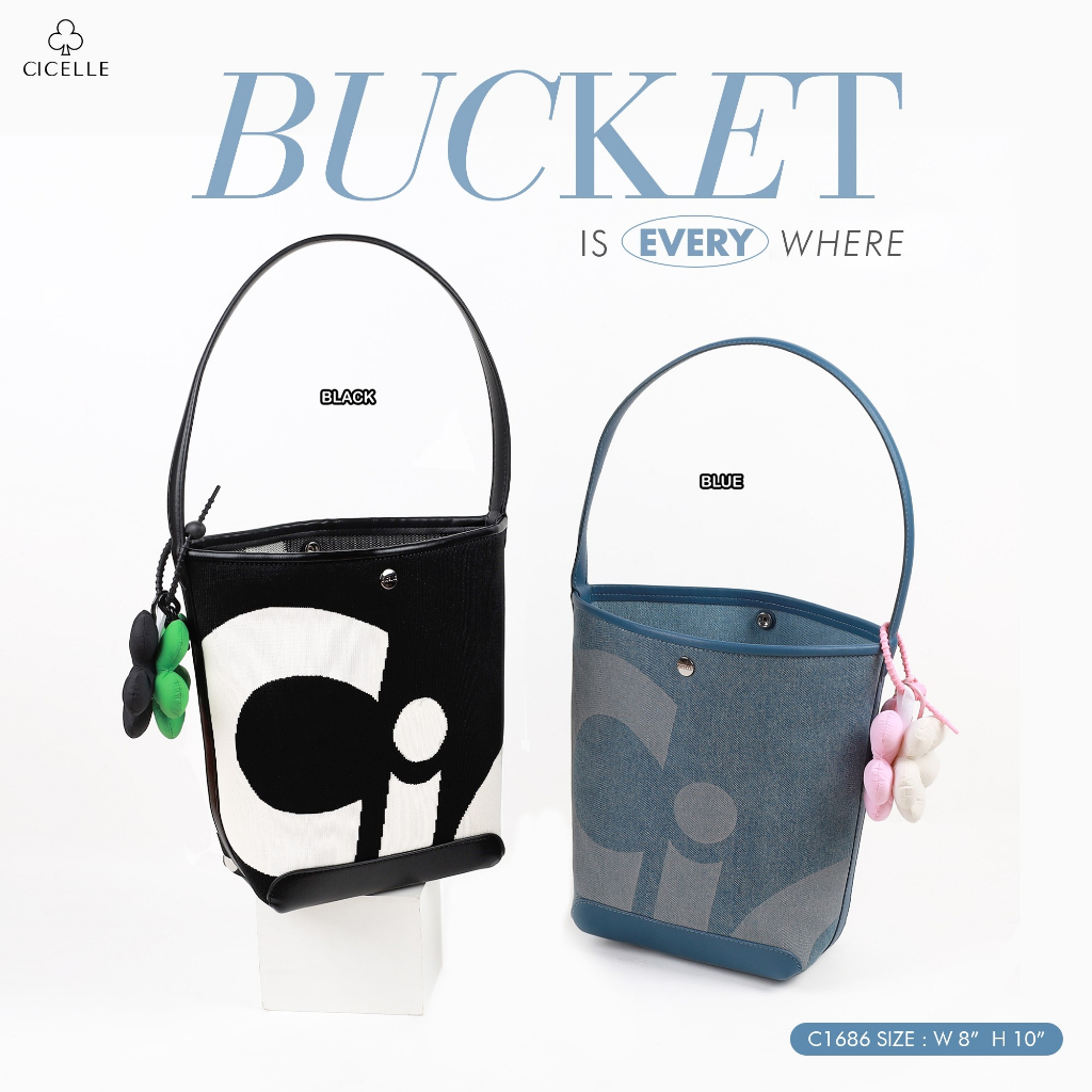#C1686 เทรนด์กระเป๋าทรงถังแบบผ้าคือฮิตมากก แบรนด์ CICELLE
