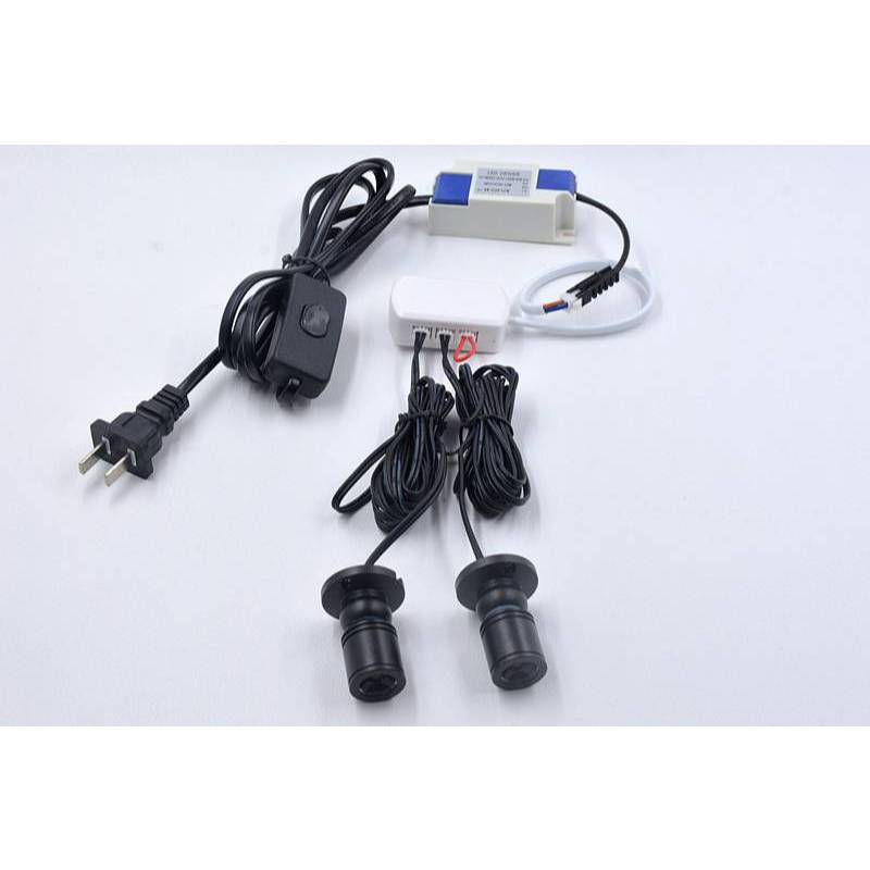 ไฟสปอตไลท์ LED 3w ขนาดเล็ก แสงวอม(1ชุด มี ไฟ2หลอด และ อแดปเตอร์) สำหรับส่องตู้ปลา โมเดล  ตู้หนังสือ และอื่นๆ