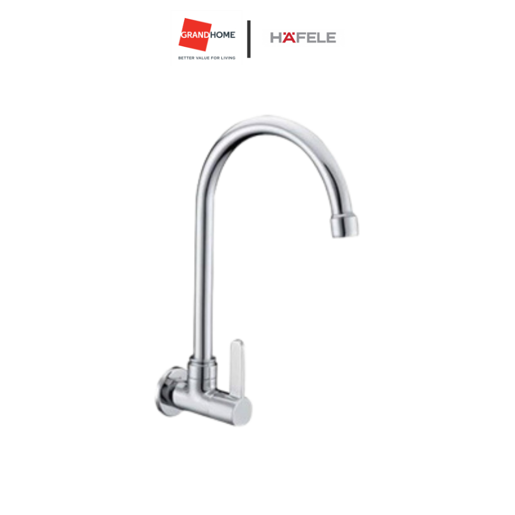 ก๊อกน้ำ ก๊อกซิงค์ ก๊อกซิงค์เดี่ยวติดผนัง HAFELE TYNE 495.61.043 สีโครเมี่ยม