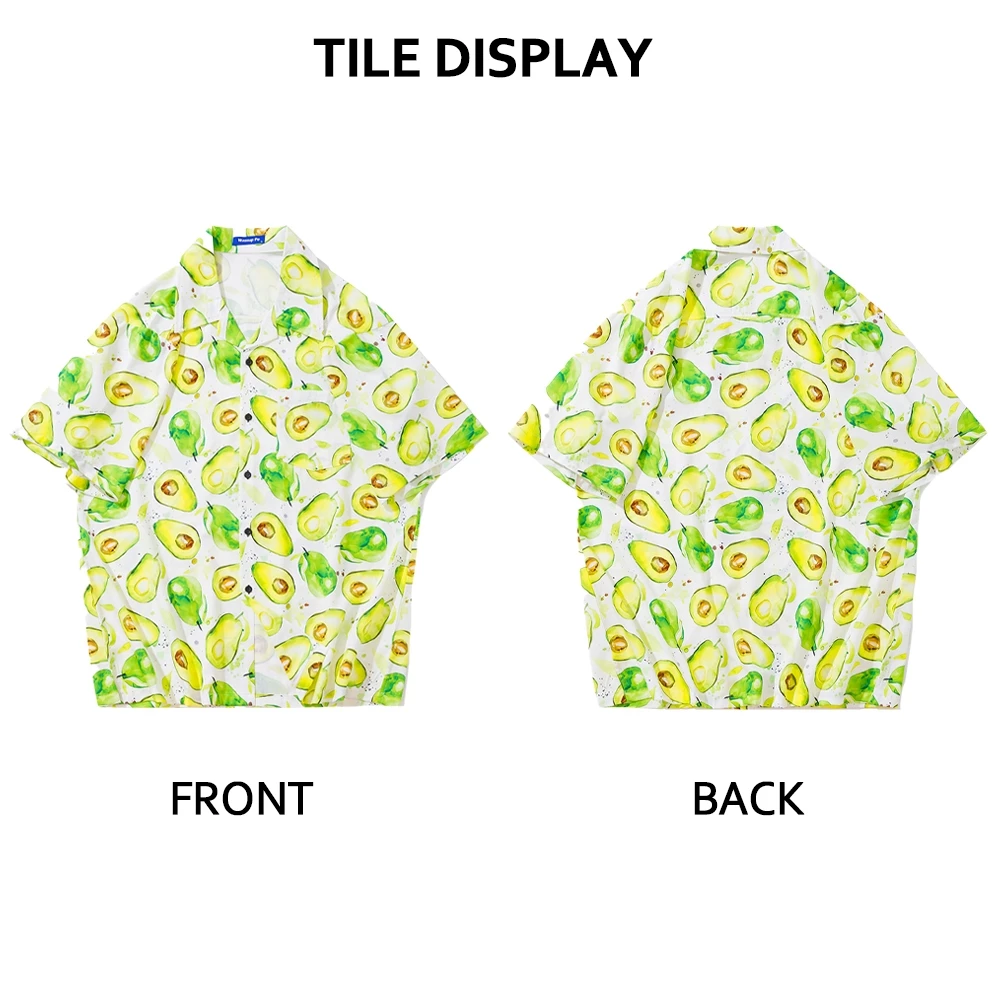 HBUH เสื้อฮาวายลายดอก แขนสั้น ติดกระดุม ชาย-หญิง สไตล์เกาหลี thumbnail 3