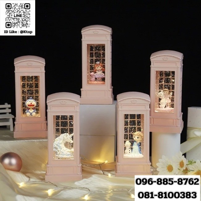 กล่องดนตรี 317-12 ทรงตู้โทรศัพท์ ของขวัญปีใหม่ ของขวัญคริสต์มาส มีเพลง