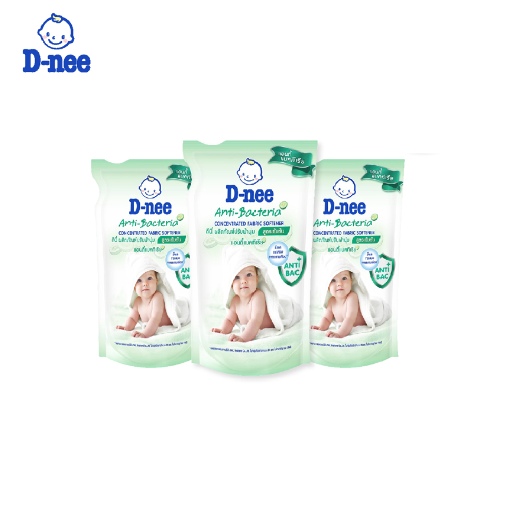 D-nee ดีนี่ น้ำยาปรับผ้านุ่มสูตรเข้มข้น แอนตี้แบคทีเรีย 450 มล X3