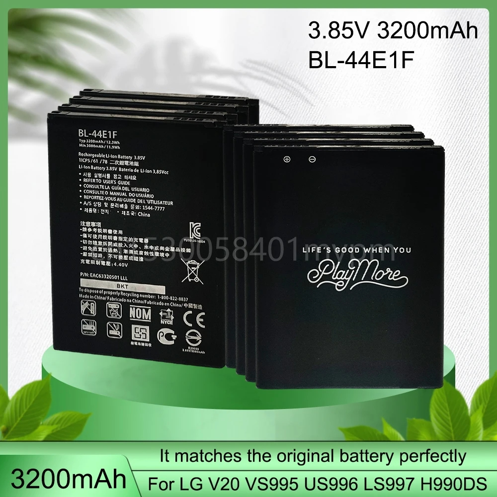 แบตเตอรี่ แท้ BL-44E1F-LG H910 H918 V20 F800 VS995 US996 LS995 LS997 H990DS ความจุแบตเตอรี่ 3200mAh 